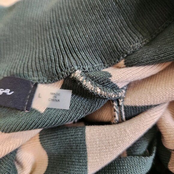 Good Time USA Cropped Sweatshirt Full Zip Long Sleeve Green Geometric Large‎ NEW - Picture 8 of 16